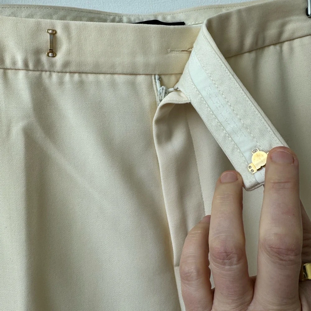 Ralph Lauren Cream Straight-Leg Trousers - Picture 2 of 7